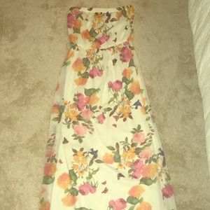 Strapless Floral Maxi Dress
